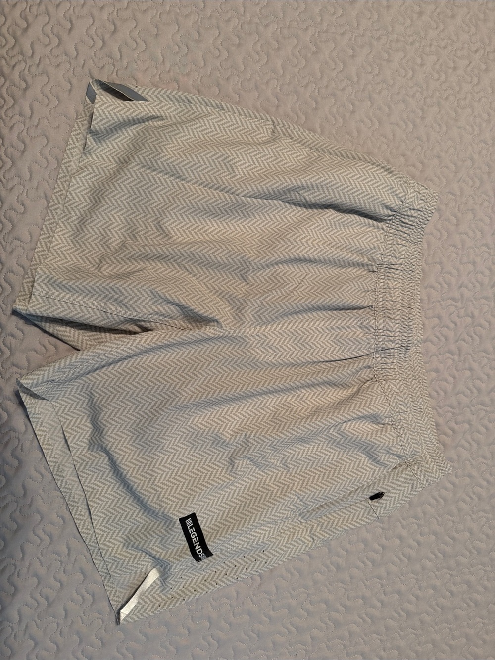 Men’s Legend Cream Herringbone Elastic Waist Shorts